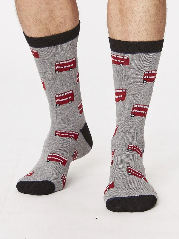 Cashmere men's socks for a luxurious feelLondon Bus Bamboo Socks