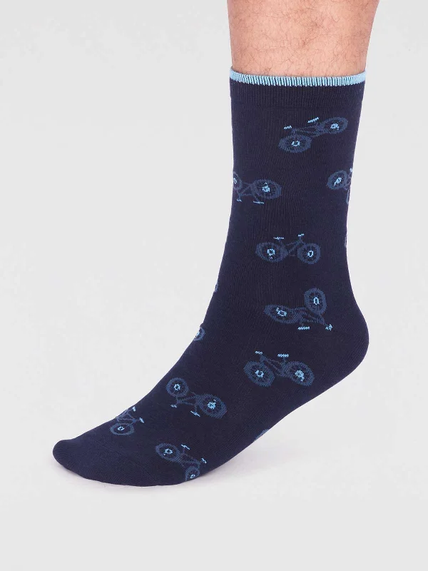 Sheer men's socks for a delicate appearanceMarquis Bamboo Bike Sock  - Navy