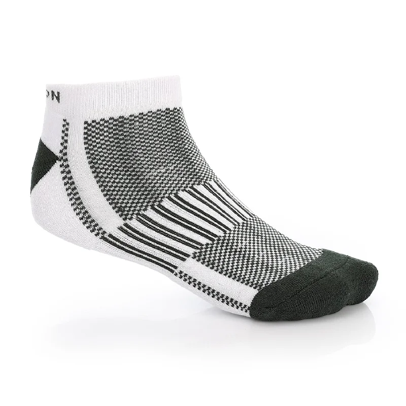 Athletic men's socks with arch supportMen Plain Mid Calf Socket Socks - White & Dark Green Athletic men's socks with arch supportMen Plain Mid Calf Socket Socks - White & Dark Green