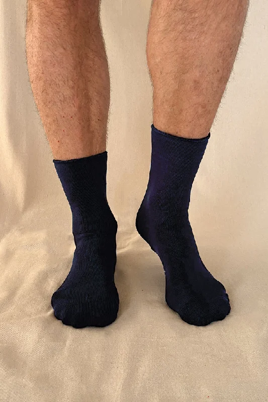 Cashmere men's socks for a luxurious feelMen's Bamboo Bed Socks - Navy