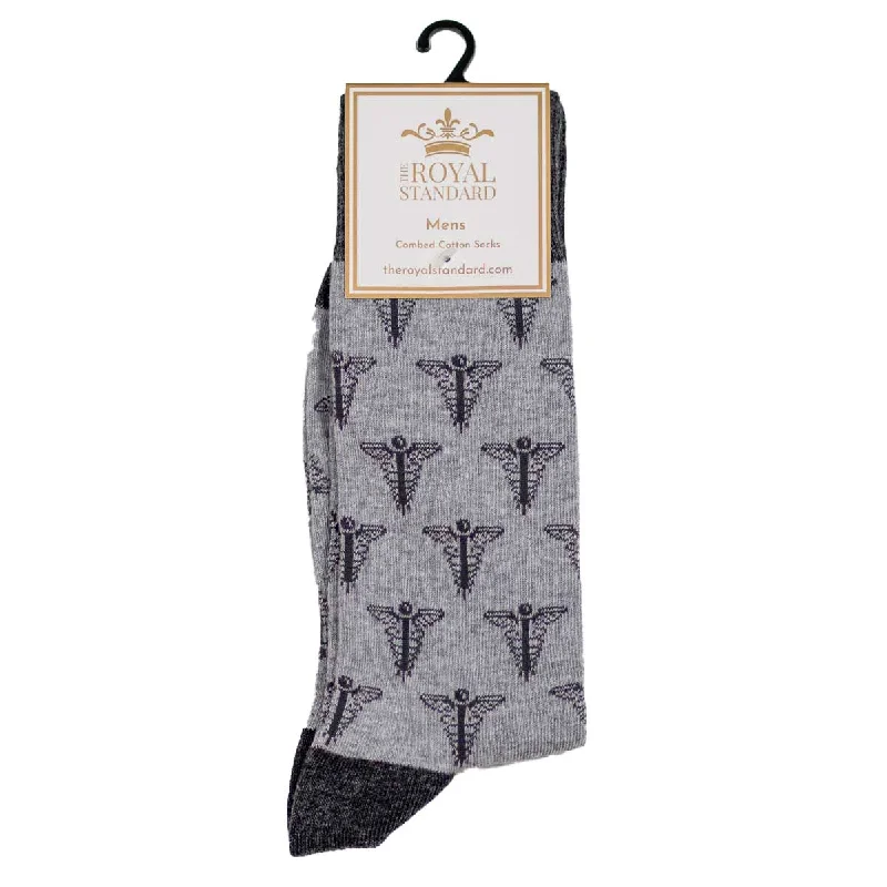 Patterned men's socks with geometric designsMen's Caduceus Socks One Size