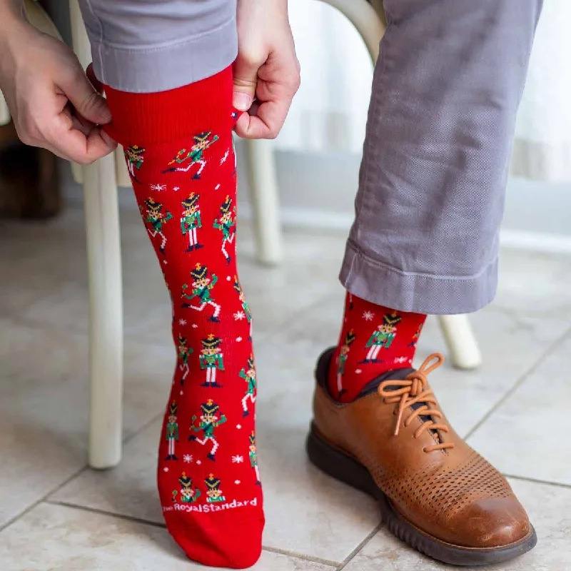 Patterned men's socks with geometric designsMen's Dancing Nutcracker Socks