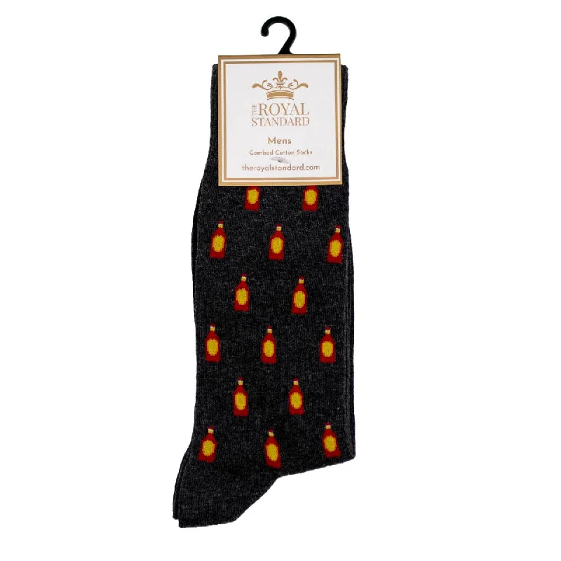 Compression men's socks for reducing swellingMen's Hot Sauce Socks   Charcoal/Red/Yellow   One Size