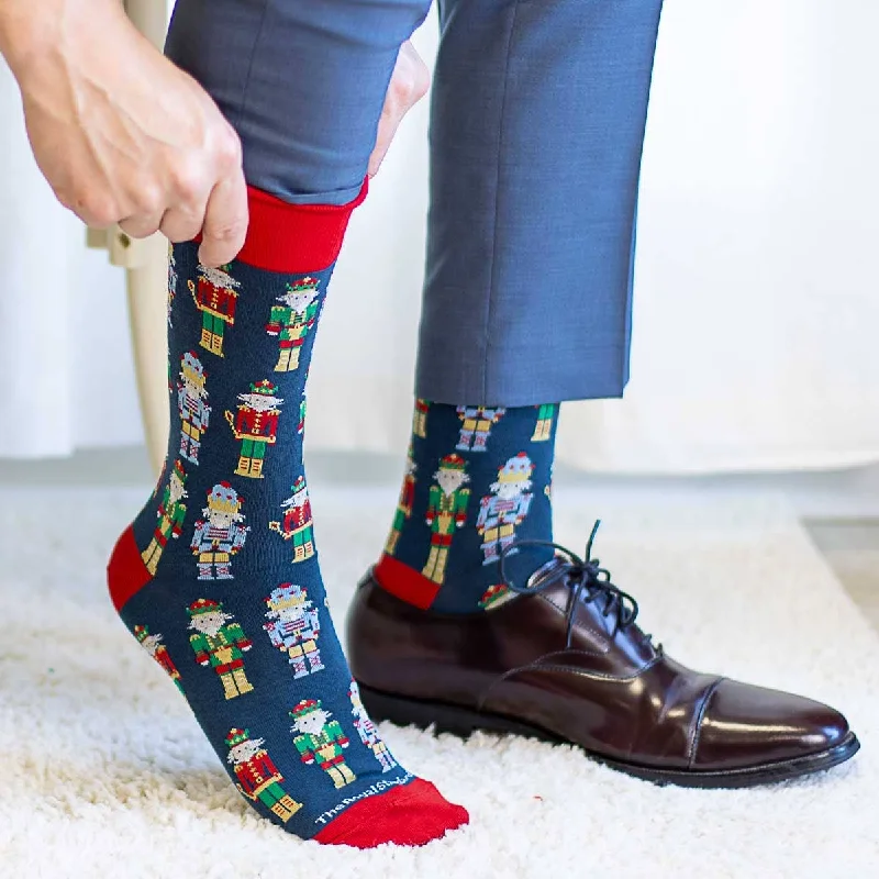 Dress men's socks for business and formal wearMen's Nutcracker March Socks Navy/Red One Size Dress men's socks for business and formal wearMen's Nutcracker March Socks Navy/Red One Size