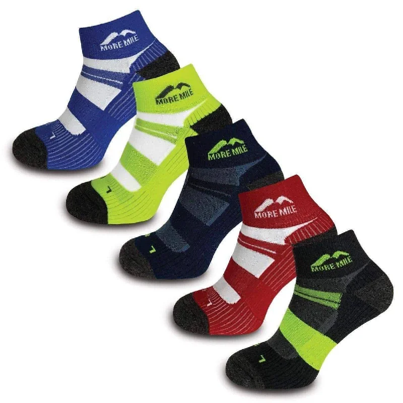 Silk men's socks for a smooth and soft touchMore Mile Endurance (5 Pack) Coolmax Mens Running Socks - Multi Silk men's socks for a smooth and soft touchMore Mile Endurance (5 Pack) Coolmax Mens Running Socks - Multi