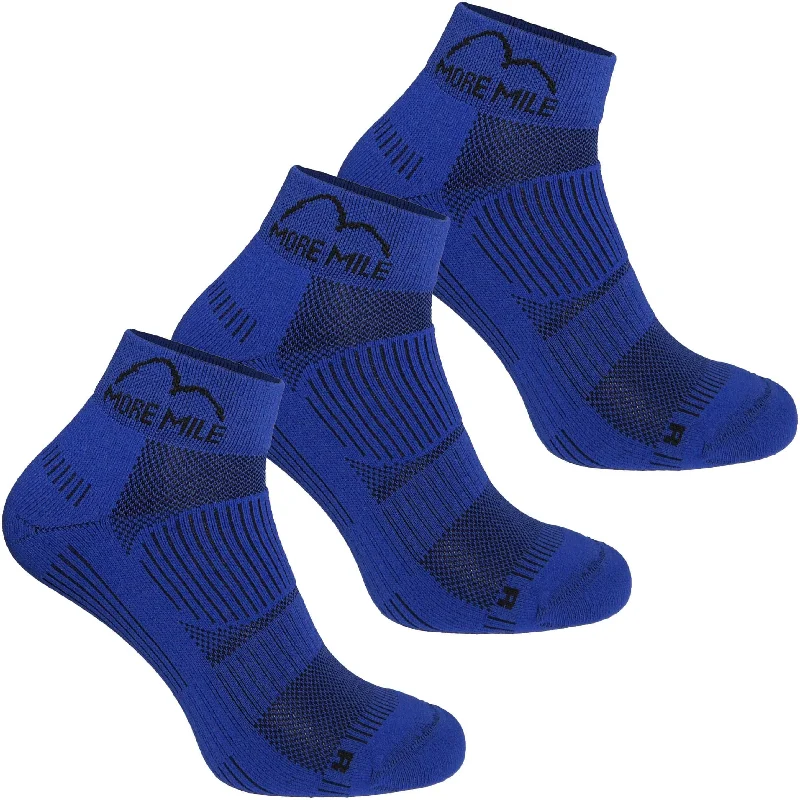 Knee - high men's socks for a vintage styleMore Mile London 2.0 (3 Pack) Eco Friendly Running Socks - Blue Knee - high men's socks for a vintage styleMore Mile London 2.0 (3 Pack) Eco Friendly Running Socks - Blue