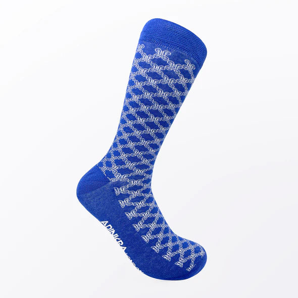 Moisture - wicking men's socks for drynessMpatapo Cotton Socks - White/Blue