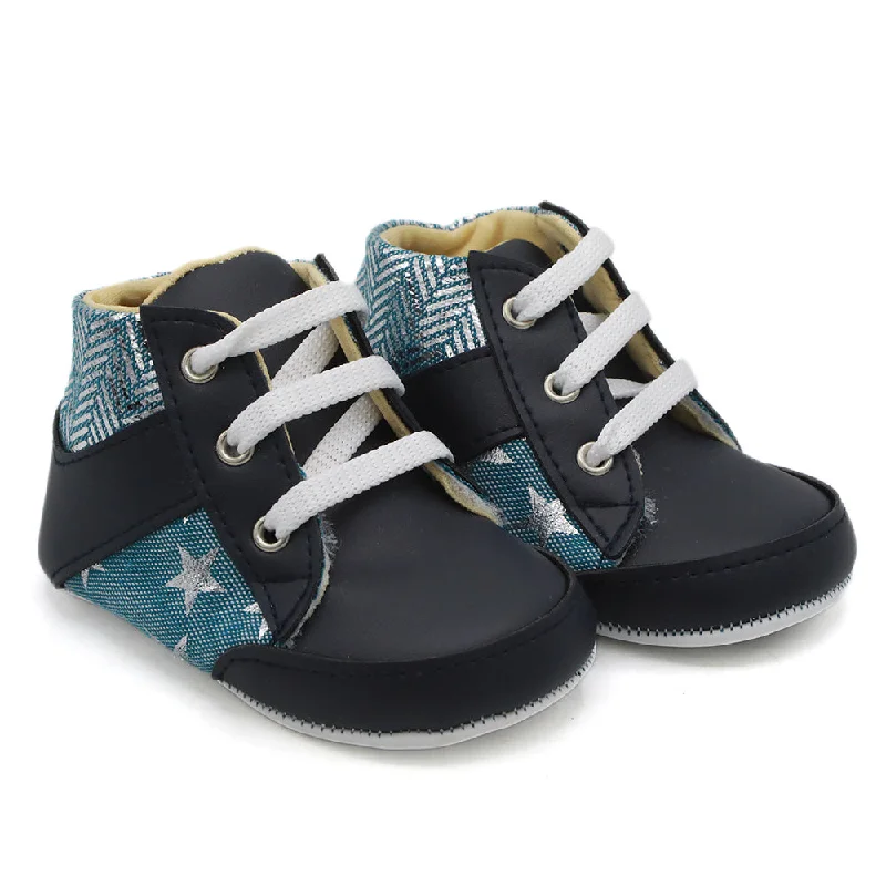 Newborn Girls Booties Shoes - Navy Blue