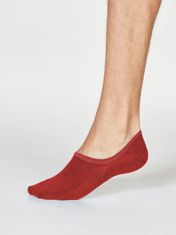 Running men's socks for sports performanceNo Show Socks - Hibiscus Red