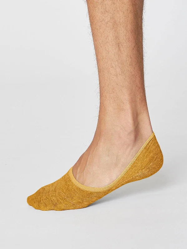 Silk men's socks for a smooth and soft touchNo Show Socks - Mustard Yellow