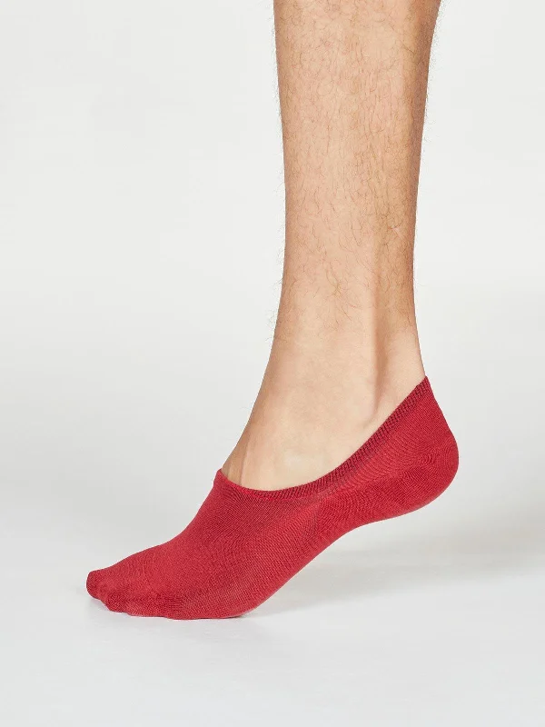 Silk men's socks for a smooth and soft touchNO SHOW SOCKS - PILLARBOX RED