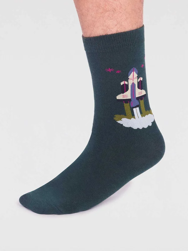 Cashmere men's socks for a luxurious feelOnyx Organic Cotton Rocket Socks - Forest Green Cashmere men's socks for a luxurious feelOnyx Organic Cotton Rocket Socks - Forest Green