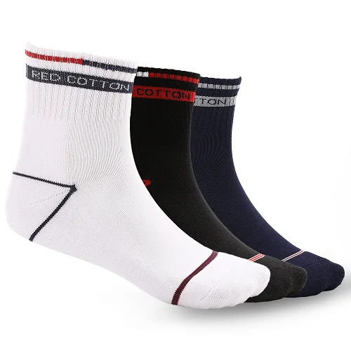 Hiking men's socks for outdoor adventures3-Piece Set Of Men's Comfortable Mid Calf Socks - (White - Black - Navy) Hiking men's socks for outdoor adventures3-Piece Set Of Men's Comfortable Mid Calf Socks - (White - Black - Navy)
