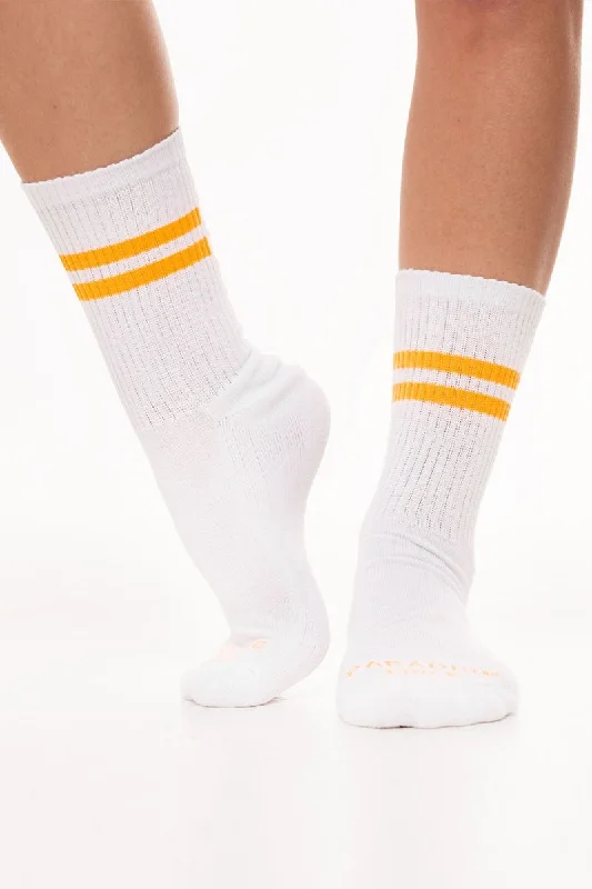 Patterned men's socks with geometric designsParadise Chick Supreme Pole Dance Socks - Neon Orange