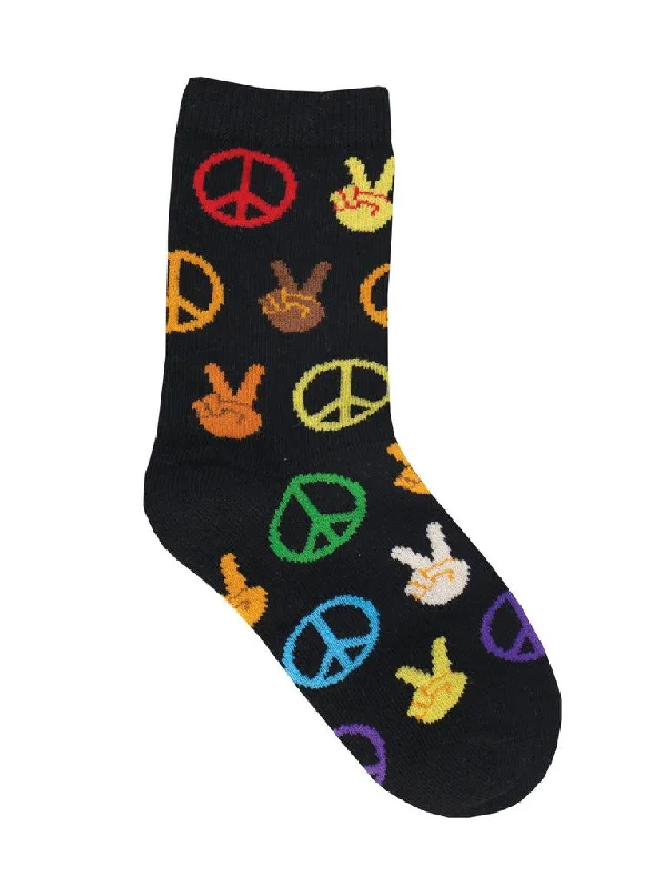 Men's crew socks with a logo embroideryPeace Everybody | Toddler Crew