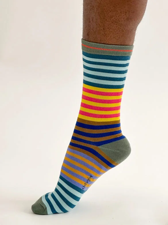 Novelty men's socks with unique patternsReid Stripe Bamboo Socks - Green