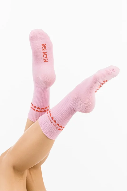 Athletic men's socks with arch supportREV ACTIV Mini Heart Socks - Pink