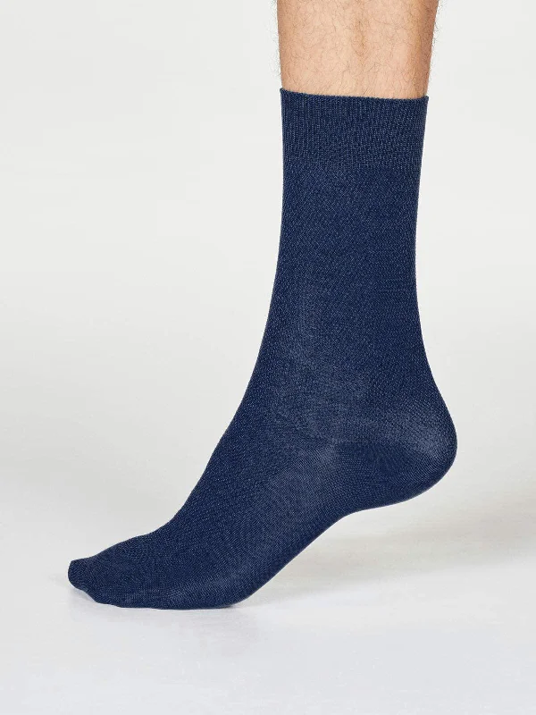 Knee - high men's socks for a vintage styleRodney Dress Socks - Navy