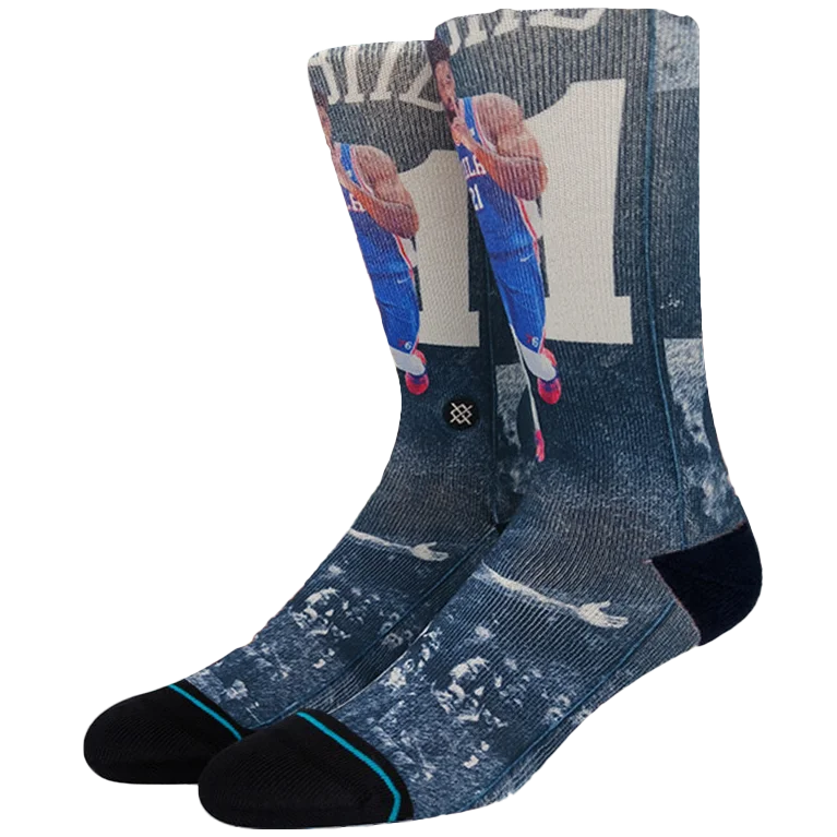 Novelty men's socks with unique patternsScratched Embiid