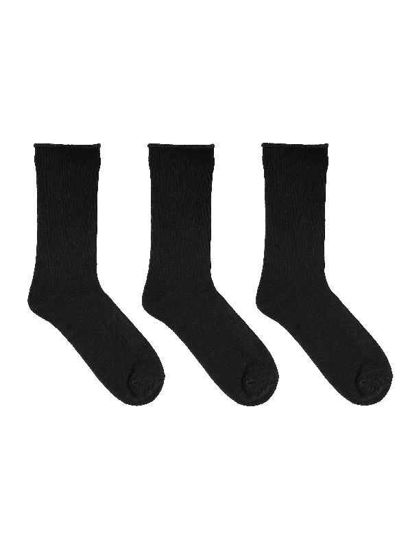 SECRET® Comfort Bamboo Flat Knit Roll Top Crew - 3 Pairs