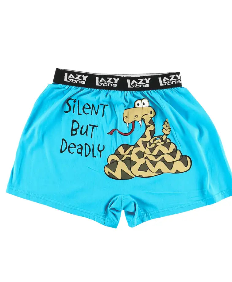 Novelty men's socks with unique patternsSilent But Deadly Snake Boxer