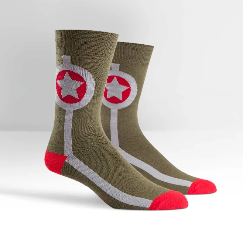 Men's crew socks with a linen component for a lightweight feelSock It To Me Men's Crew Socks - Army Star Men's crew socks with a linen component for a lightweight feelSock It To Me Men's Crew Socks - Army Star