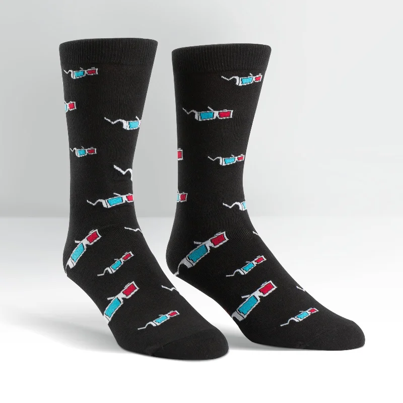 Men's compression crew socks for improved blood circulationSock It To Me Men's Crew Socks - 3D Glasses Men's compression crew socks for improved blood circulationSock It To Me Men's Crew Socks - 3D Glasses