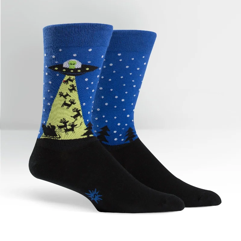 Men's crew socks with a nylon reinforcement for durabilitySock It To Me Men's Crew Socks - Alien Who Stole Christmas Men's crew socks with a nylon reinforcement for durabilitySock It To Me Men's Crew Socks - Alien Who Stole Christmas