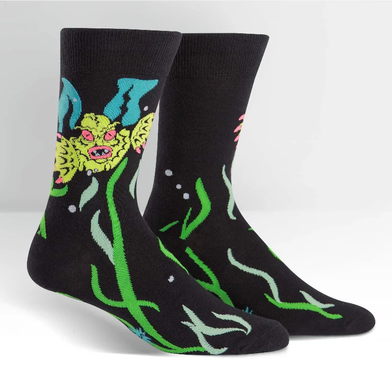 Men's hypoallergenic crew socks for sensitive skinSock It To Me Men's Crew Socks - Creature from the Shoe