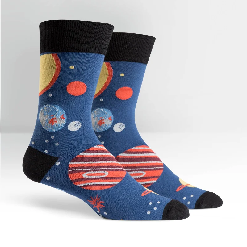 Men's crew socks featuring a cashmere blend for luxurySock It To Me Men's Crew Socks - Planets Men's crew socks featuring a cashmere blend for luxurySock It To Me Men's Crew Socks - Planets
