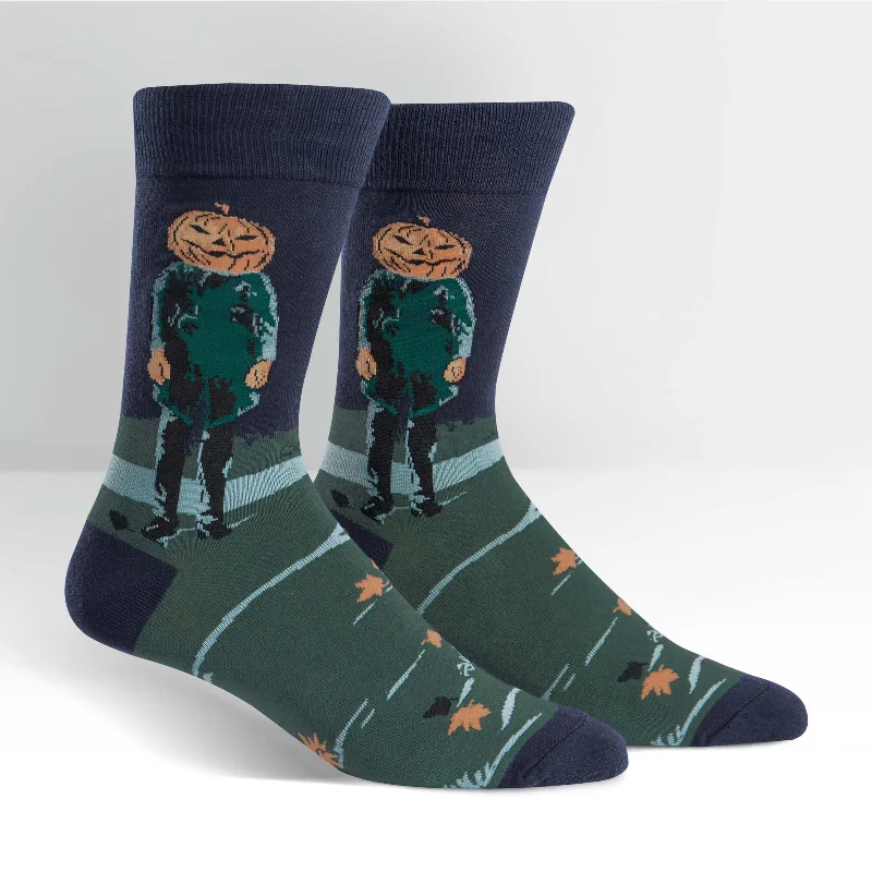 Men's crew socks crafted from bamboo fiber for breathabilitySock It To Me Men's Crew Socks - Pumpkin Head Men's crew socks crafted from bamboo fiber for breathabilitySock It To Me Men's Crew Socks - Pumpkin Head