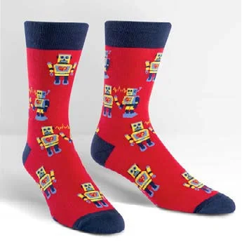 Men's compression crew socks for improved blood circulationSock It To Me Men's Crew Socks - Robot Love Men's compression crew socks for improved blood circulationSock It To Me Men's Crew Socks - Robot Love
