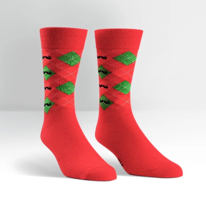 Men's breathable crew socks for hot daysSock It To Me Men's Crew Socks - Merry Moustache Men's breathable crew socks for hot daysSock It To Me Men's Crew Socks - Merry Moustache