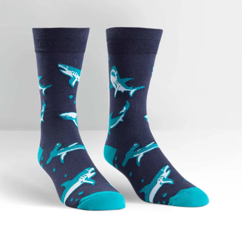 Men's quick - dry crew socks for water activitiesSock It To Me Men's Crew Socks - Shark Attack Men's quick - dry crew socks for water activitiesSock It To Me Men's Crew Socks - Shark Attack