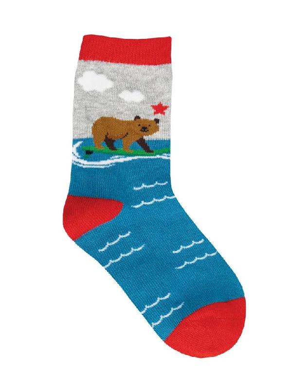 Men's solid - color crew socks in navy blueSurf Bear | Youth Crew