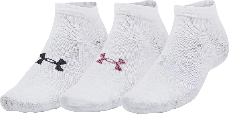 No - show men's socks for wearing with loafersUnder Armour Essentials (3 Pack) Low Socks - White