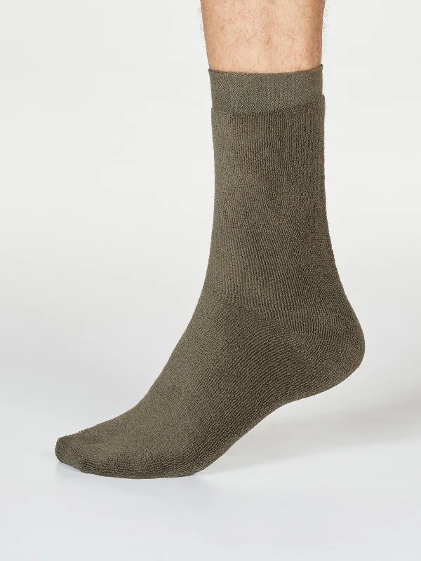 Patterned men's socks with geometric designsWalker Socks - Walnut Grey