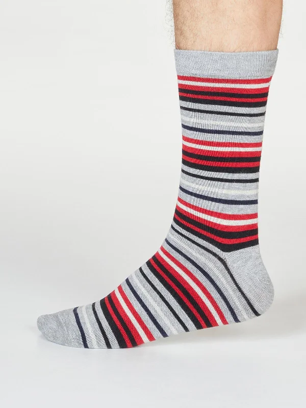 Compression men's socks for reducing swellingWatson Stripe Socks - Grey Marle