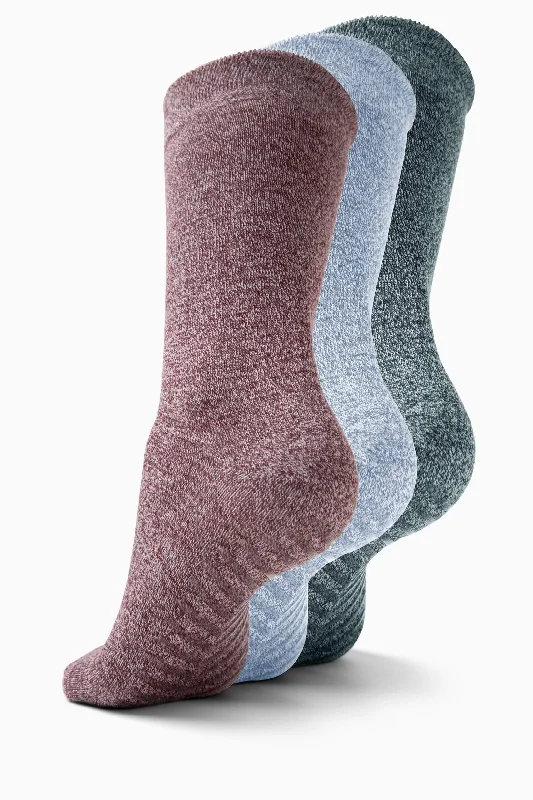 Silk men's socks for a smooth and soft touchGripjoy Socks Women's Original Crew Non-Slip Socks Green, Blue, Maroon (3 Pair Pack)