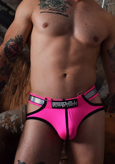 Full - back men's briefs for maximum coverageBreedwell Reflector Brief Neon Pink