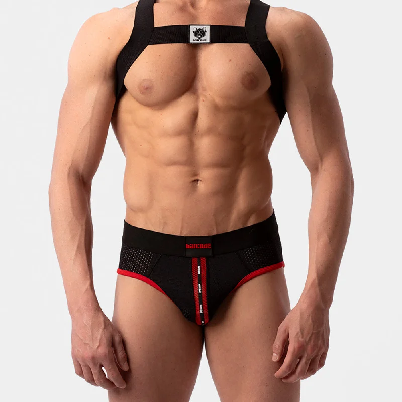 Patterned men's briefs with unique printsBarcode Berlin Mesh Brief Sicile Black Red
