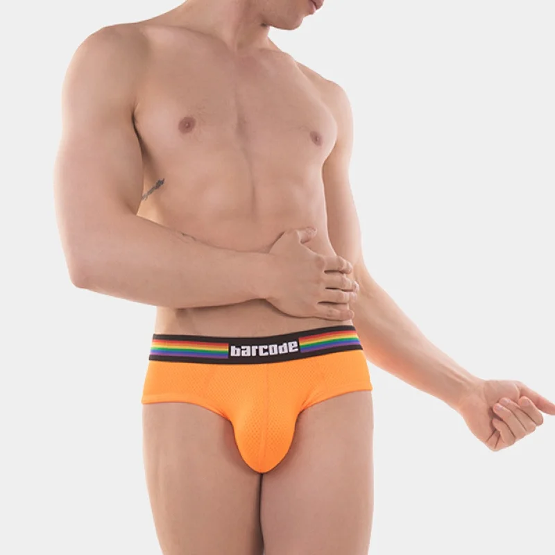 Designer - label men's briefs for high - end fashionBarcode Berlin Pride Brief Neon Orange Designer - label men's briefs for high - end fashionBarcode Berlin Pride Brief Neon Orange