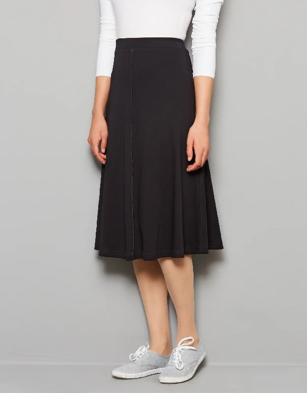 Short - style men's robes for a modern look27.5" Aline Seamed Lightweight Jersey Skirt with Covered Elastic Waistband Black Short - style men's robes for a modern look27.5" Aline Seamed Lightweight Jersey Skirt with Covered Elastic Waistband Black