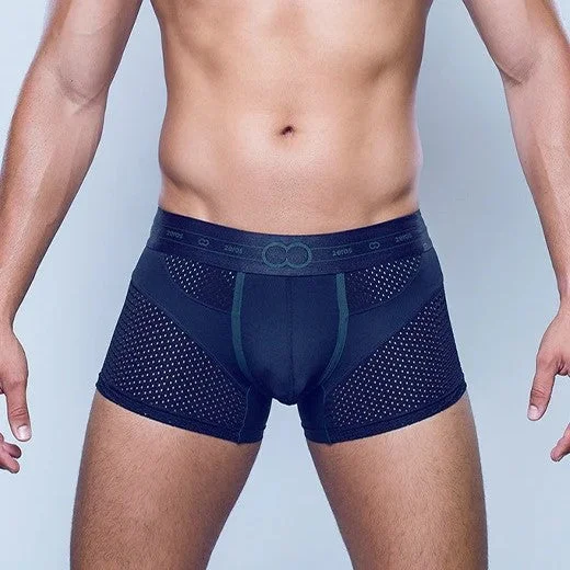 Men's boxer briefs with a reinforced waistband2eros Pegasus mesh boxer black/green