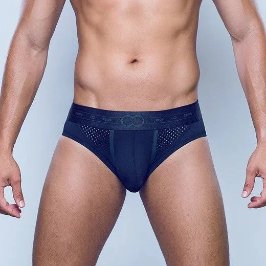 Antimicrobial men's briefs for hygiene2eros Pegasus mesh brief black/green