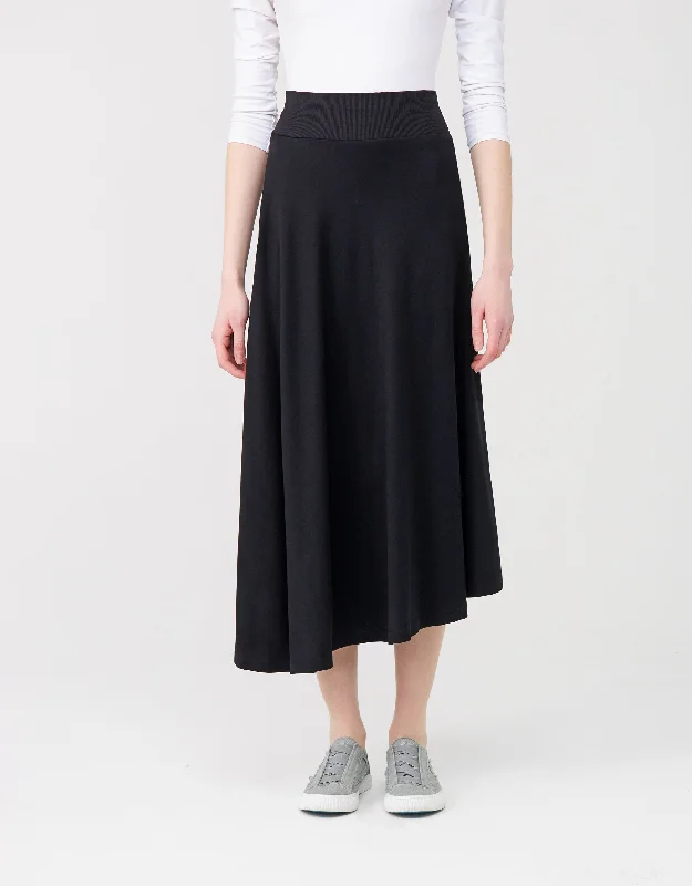 Men's robes with multiple pockets for convenience35" Jersey Asymmetrical Circle Skirt with Ribbed Midriff