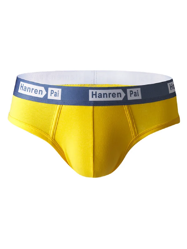 Men's briefs with a wide waistband for comfort4 Pack Thin Solid Color Men's Brief