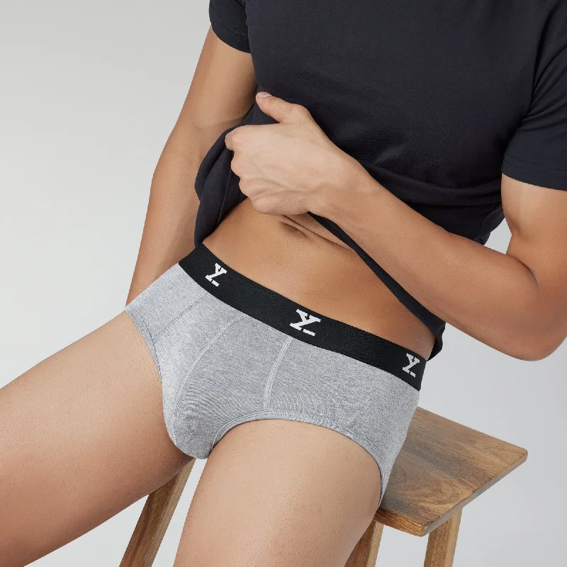 Vintage - style men's briefs for a retro lookAce Medley Modal Briefs Stone Grey