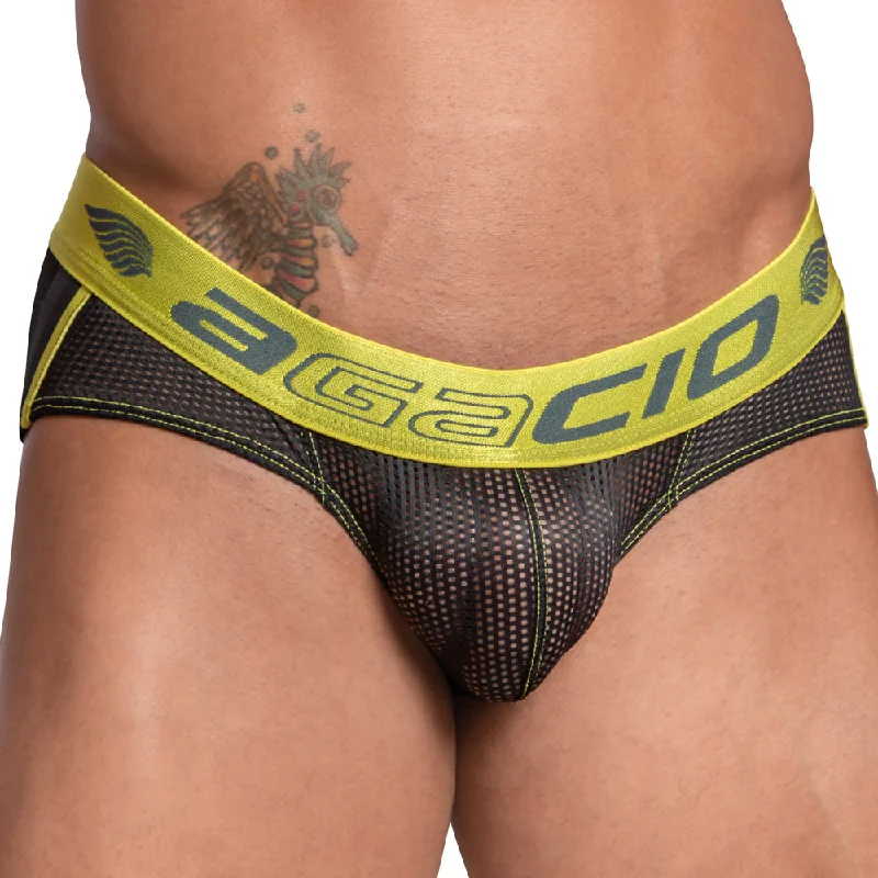 Organic men's briefs for an eco - friendly choiceAgacio AGJ029 Mesh Back Bkini Brief
