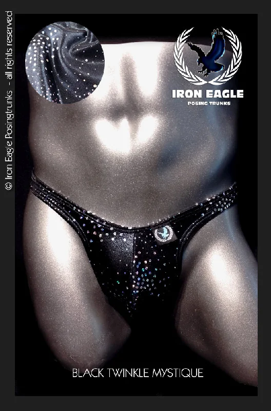 Men's trunks with a contoured pouch designBlack Twinkle Mystique